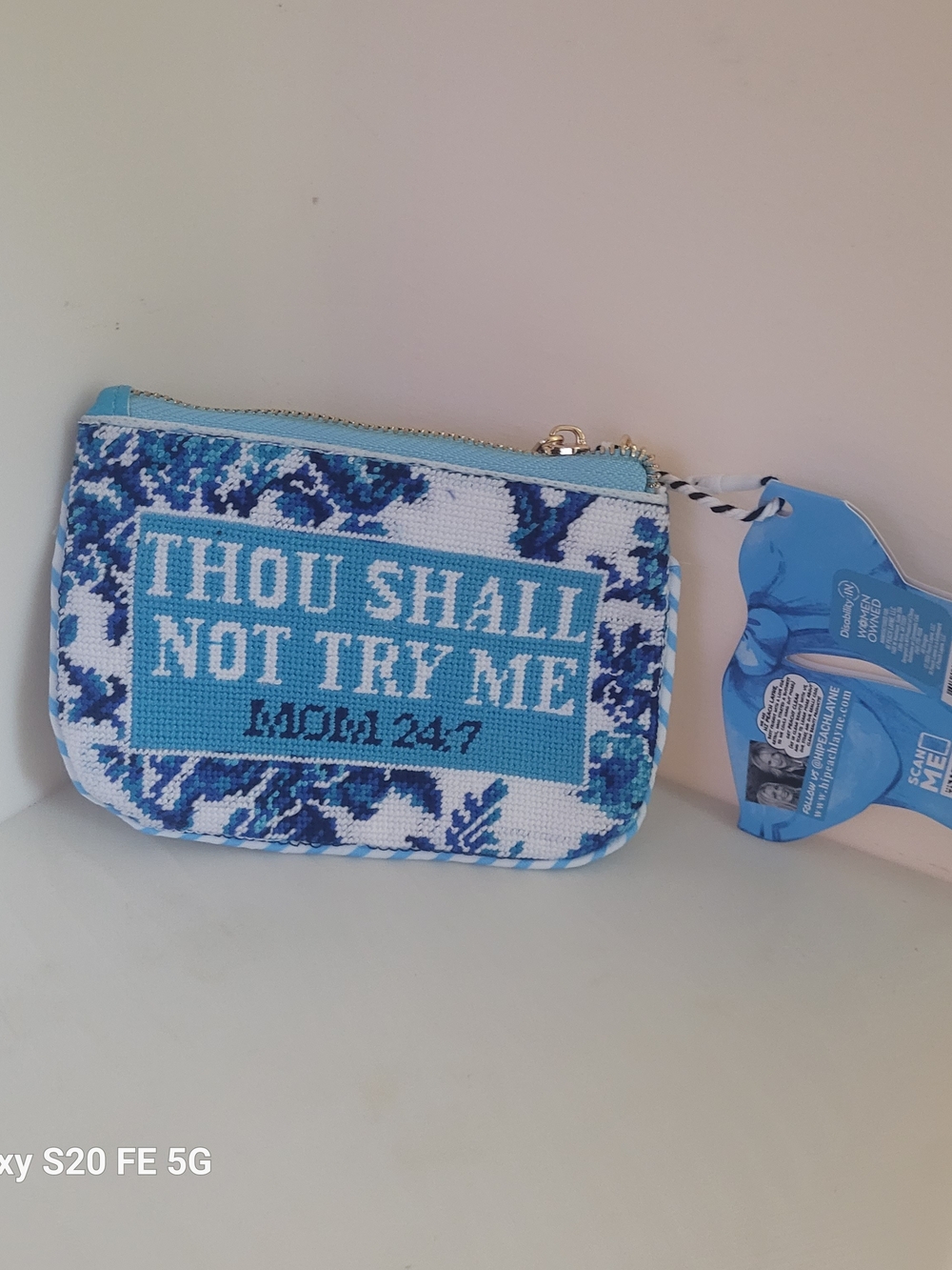Embroidered Coin Purse "Thou Shall Not Try Me"